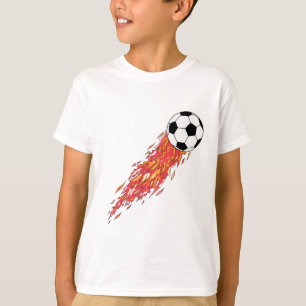 Camiseta bola de fútbol de llamas