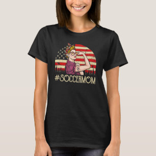 Camiseta Bola de fútbol de mamá mujeres bandera estadounide
