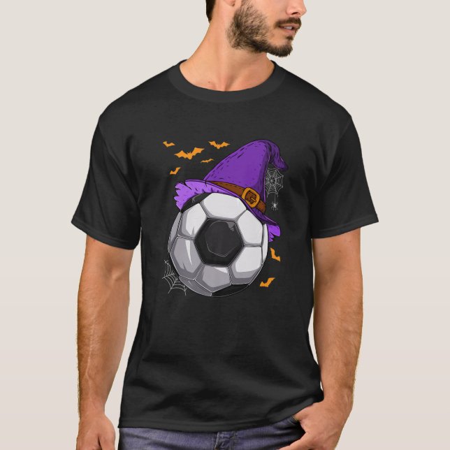 Camiseta Bola de fútbol Gorra de brujas Halloween Disfraces (Anverso)