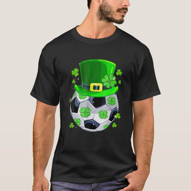Camiseta Bola de fútbol Shamrock Funny Irish St Patrick Day (Anverso)