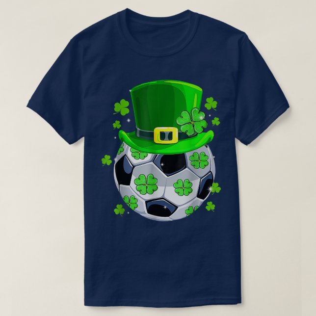 Camiseta Bola de fútbol Shamrock Funny Irish St Patrick Day (Diseño del anverso)