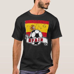 Camiseta BOLA DE FÚTBOL Y BANDERA DE España ENFRENTADAS