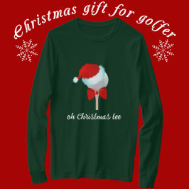 Camiseta Bola de golf con Sombrero de Santa y Sombrero Rojo