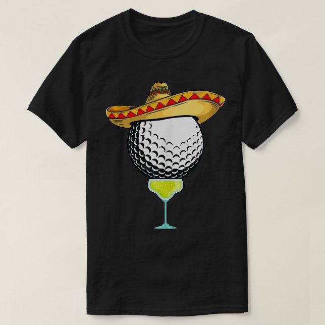 Camiseta Bola de golf con Sombrero y Margarita Golfer (Diseño del anverso)