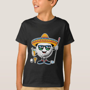 Camiseta Bola de Golf Divertida Cinco De Mayo Con Sombrero 