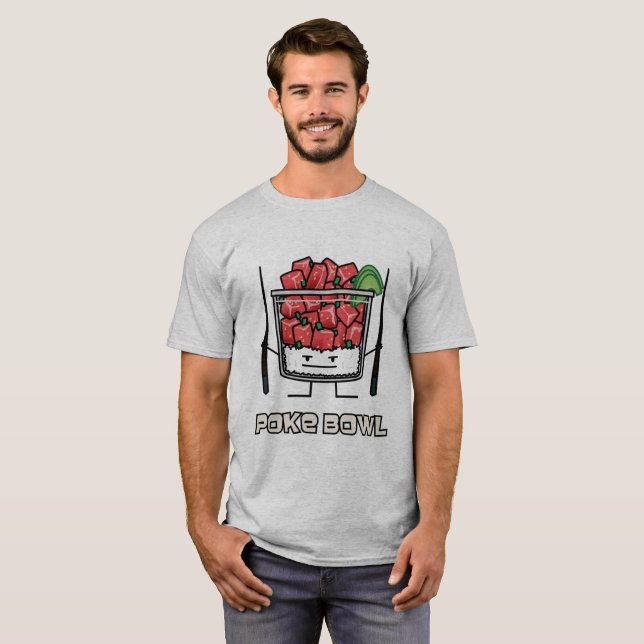 Camiseta Bola de Poke Hawai ensalada de pescado crudo palil (Anverso completo)