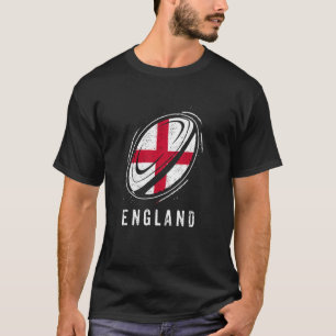 Camiseta Bola de Rugby Fría sobre la Bandera de Inglaterra 
