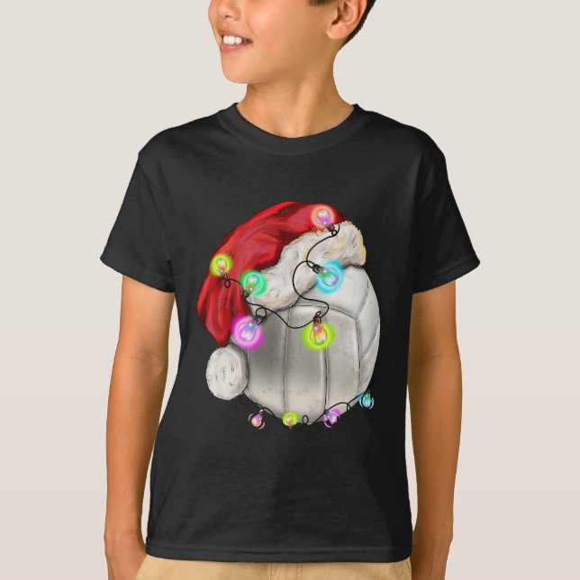 Camiseta Bola de voleibol con Navidades de Santa Hat niños (Anverso)