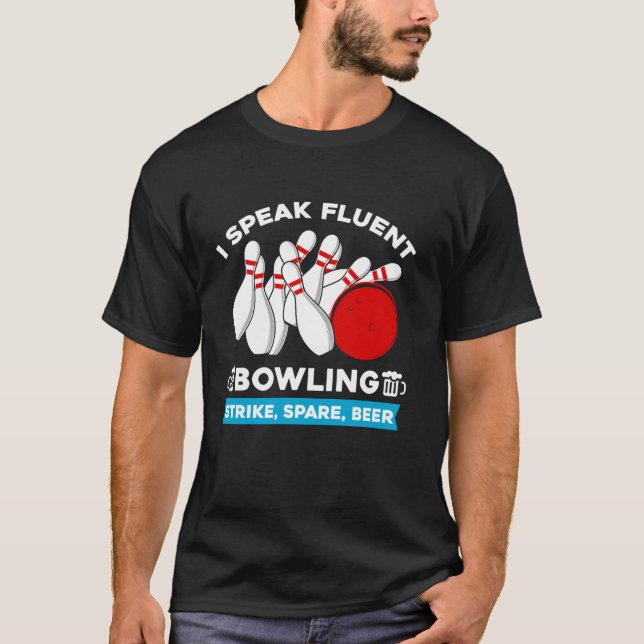 Camiseta Bola divertida de la bolera de la cerveza de repue (Anverso)