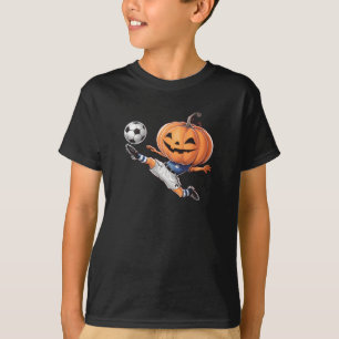 Camiseta Bola divertida del jugador de fútbol de calabaza C