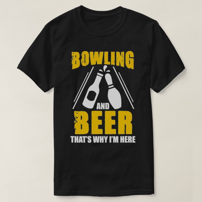 Camiseta Bola divertida y cerveza de los hombres Bowling Bo (Diseño del anverso)
