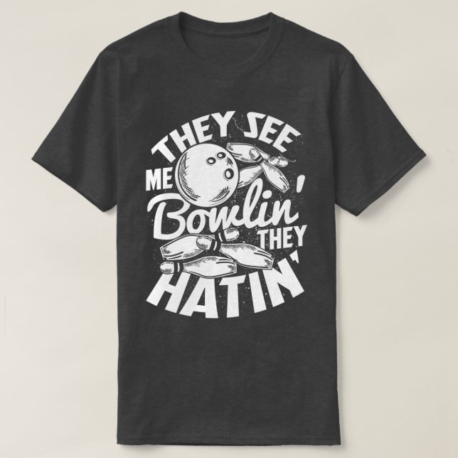 Camiseta Bola Kegel Strike Bowke Centre Pin Rollers T (Diseño del anverso)