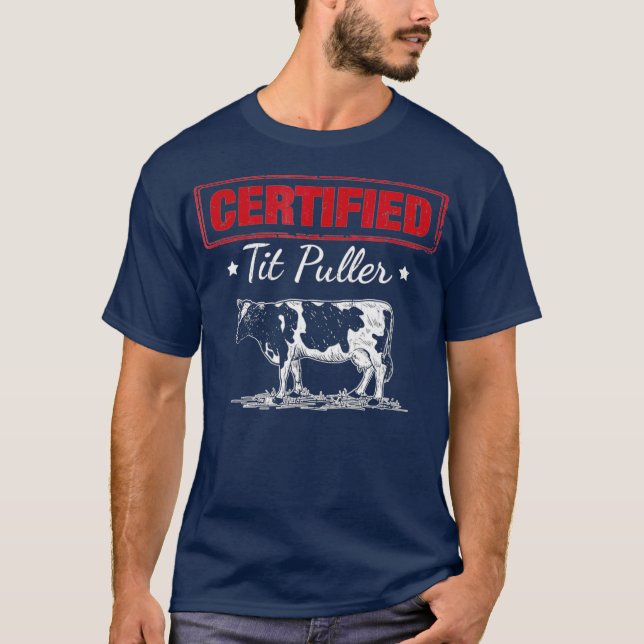 Camiseta Bola lechera certificada Tit Puller Funny Farmer (Anverso)