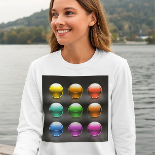 Camiseta Bolas abstractas de iconos de la esfera coloridas 