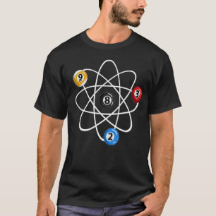 Camiseta Bolas Billiard 2, 3, 8, 9, Diseño Átomo Billiard P