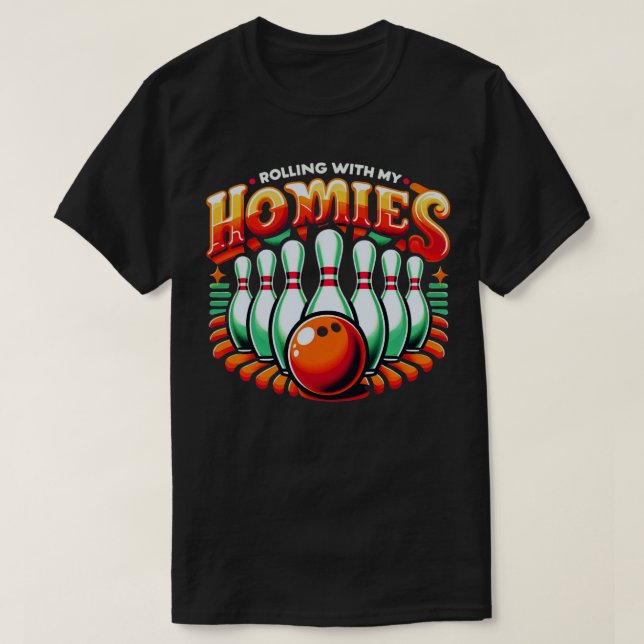 Camiseta Bolas Con Mis Homosexuales Hombres De Bowler (Diseño del anverso)