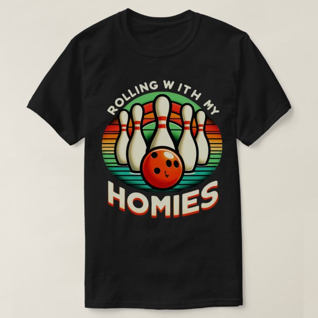 Camiseta Bolas Con Mis Homosexuales Hombres De Bowler (Diseño del anverso)