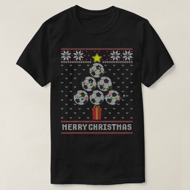 Camiseta Bolas de árbol Feliz Navidad Sudadizo (Diseño del anverso)