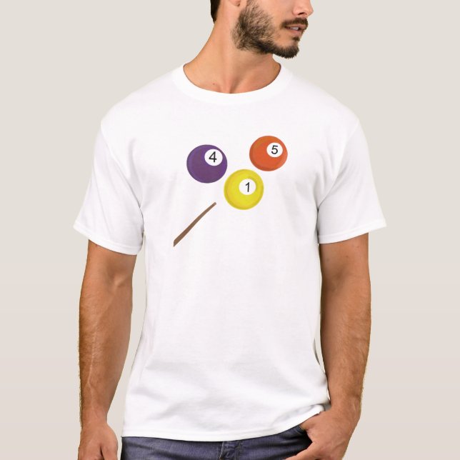 Camiseta Bolas de billar y taco (Anverso)