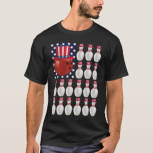Camiseta Bolas de boliche Bandera Americana 4 de julio Bowl