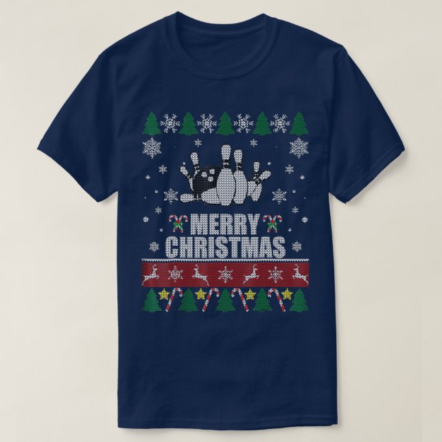Camiseta Bolas de boliche Pins Navidades feos T (Diseño del anverso)