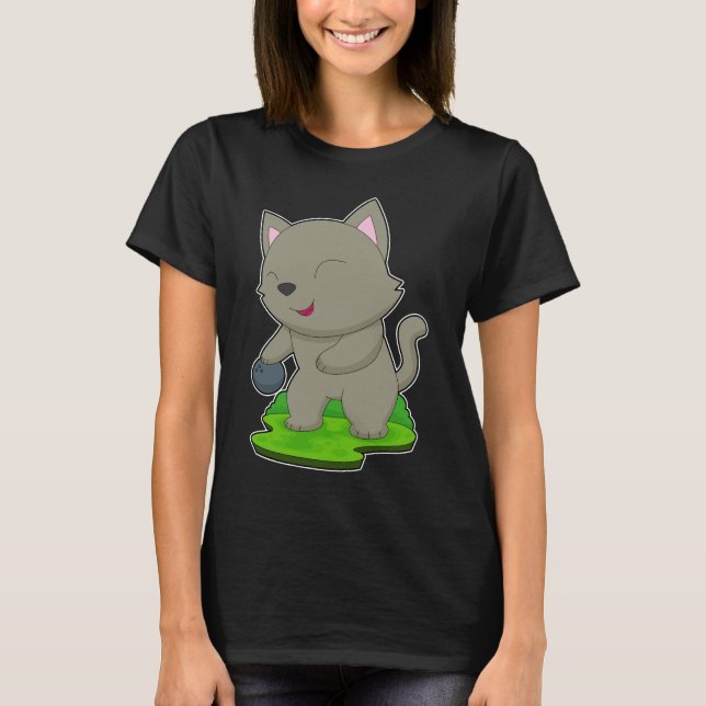 Camiseta Bolas de bolos para el gato (Anverso)
