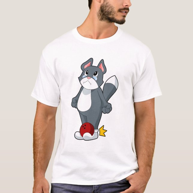 Camiseta Bolas de bolos para el gato (Anverso)