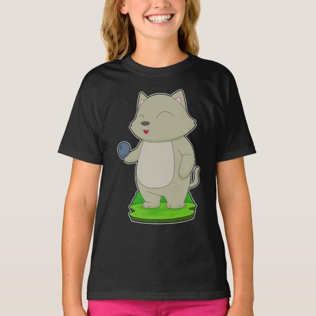Camiseta Bolas de bolos para el gato (Anverso)