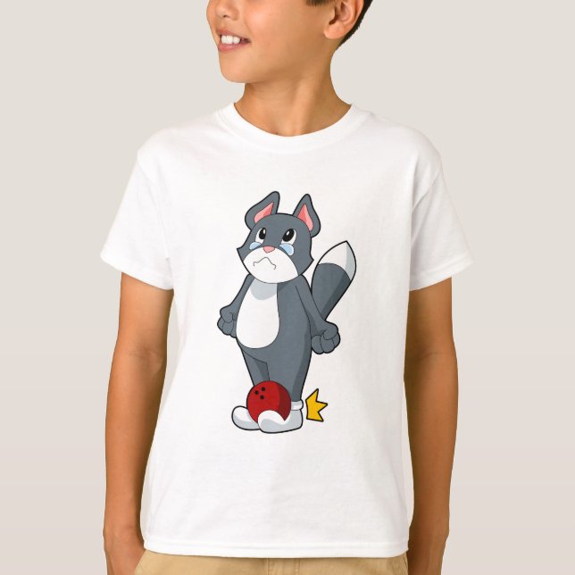 Camiseta Bolas de bolos para el gato (Anverso)