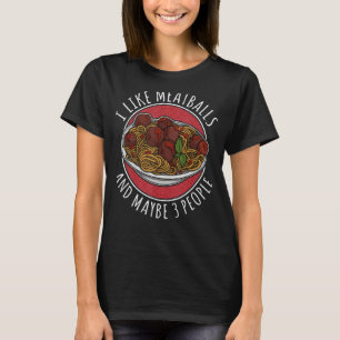 Camiseta Bolas de carne Spaghetti Cuisine Italia Carniceros