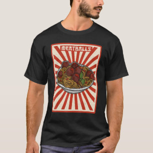 Camiseta Bolas de carne Spaghetti Cuisine Italia Carniceros