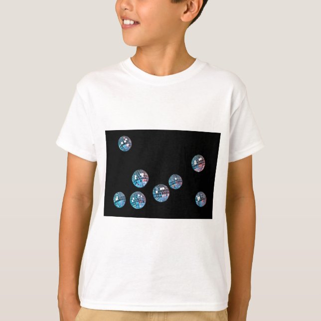 Camiseta bolas de disco en espacio vacío (Anverso)