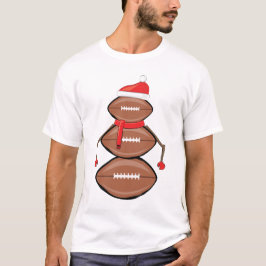 Camiseta Bolas de fútbol divertidas de Navidad con muñeco d
