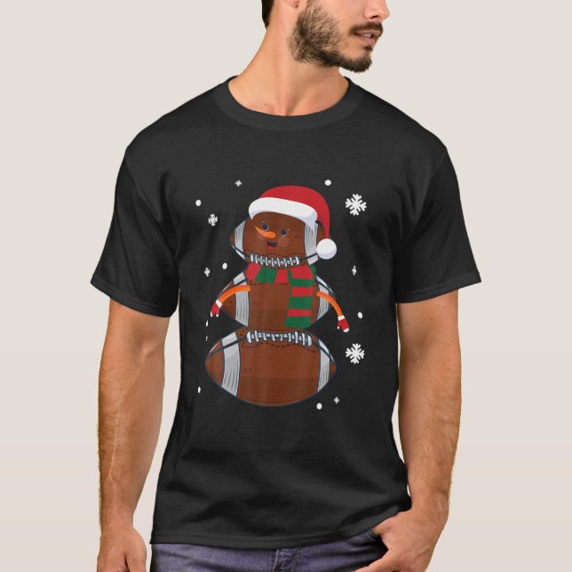 Camiseta Bolas De Fútbol Snowman con disfraces de Navidad b (Anverso)