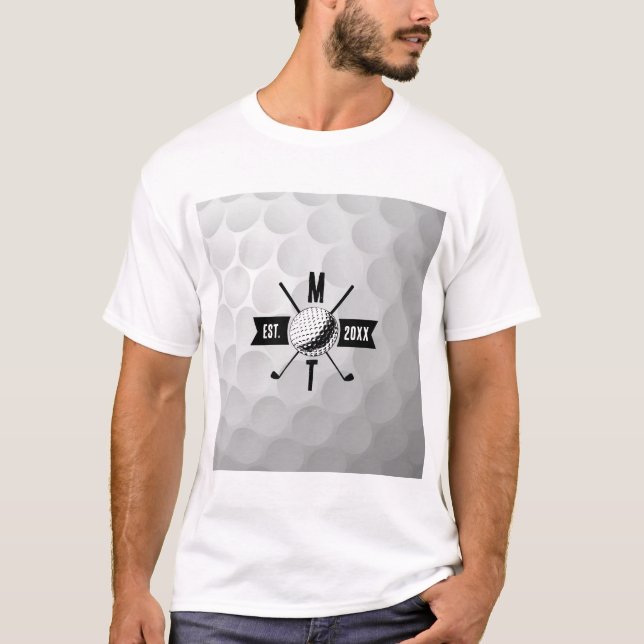 Camiseta Bolas de golf Textura y Monograma Inicial del Club (Anverso)