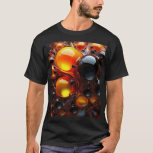 Camiseta Bolas De Mandelbrot Negras Y Oro
