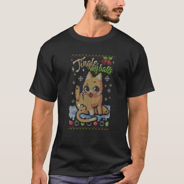 Camiseta Bolas de Navidad Gatito Lindo (Anverso)