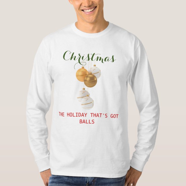 Camiseta Bolas de Navidades divertidas (Anverso)