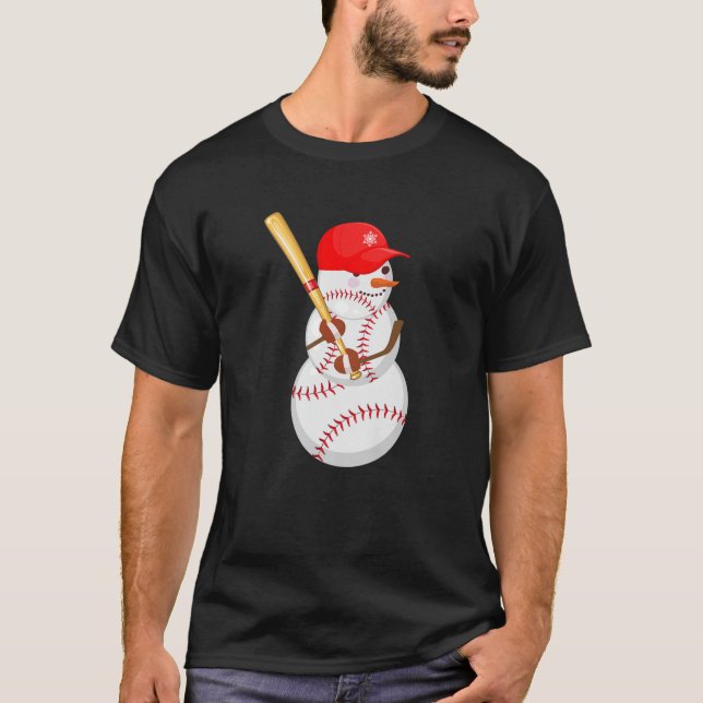 Camiseta Bolas de nieve de béisbol Navidades de nieve regal (Anverso)