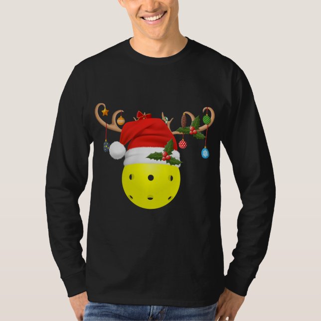 Camiseta Bolas de póllebol de Navidad Regalo reno Santa Hat (Anverso)