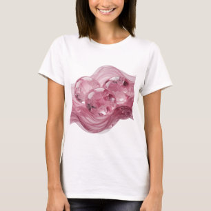 Camiseta Bolas de vidrio plateadas en diseño de cita líquid