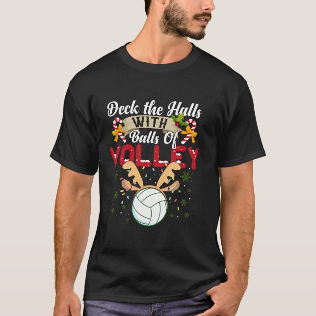 Camiseta Bolas De Volley Funny Voleyball Jugador De Feo Nav (Anverso)
