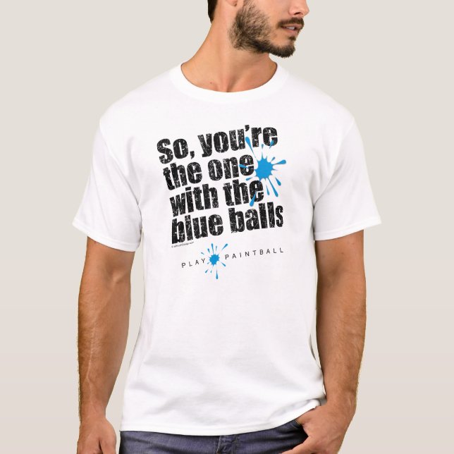 Camiseta Bolas del azul de Paintball (Anverso)