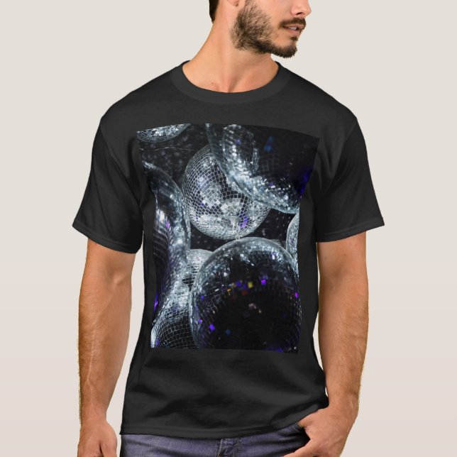 Camiseta Bolas Disco: Atmósfera Fiesta oscura (Anverso)