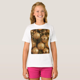 Camiseta Bolas Douradas de Natal