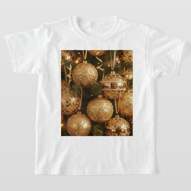 Camiseta Bolas Douradas de Natal (Distribución)
