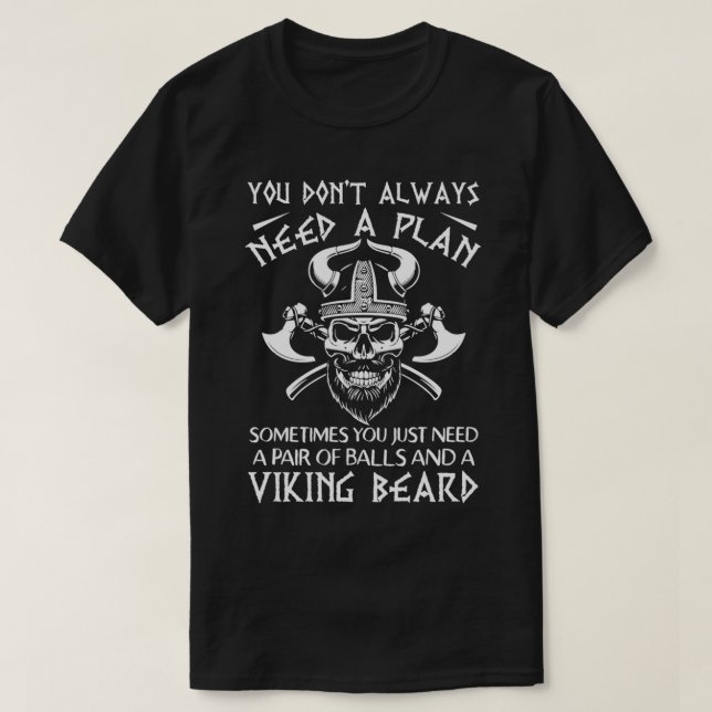 Camiseta bolas y barba viking Classic TShirt (Diseño del anverso)