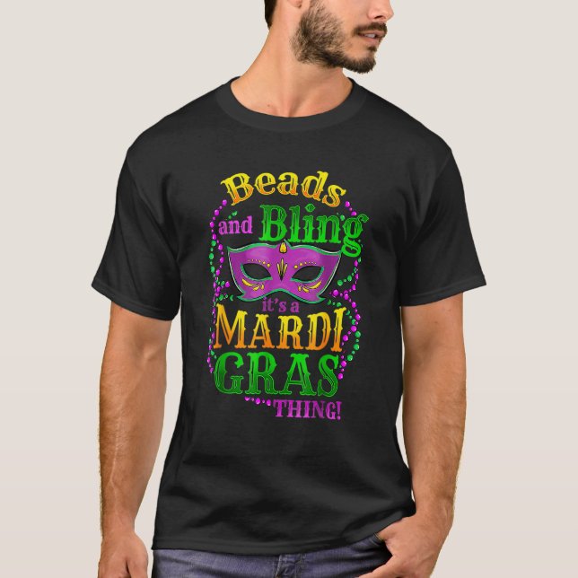 Camiseta Bolas y mordidas Es una cosa del Mardi Gras Mask M (Anverso)