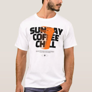 Camiseta Bold Brew Vibes – Café Minimalista Negro y Naranja