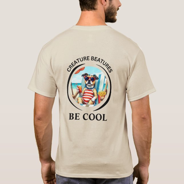 Camiseta bold Cartoon dressed up  chilled dog – Be Cool (Reverso)
